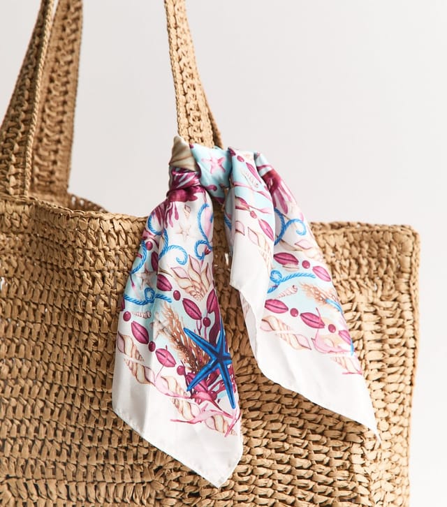 New Look Stone Oversized Woven Tote with Scarf New Look - 3