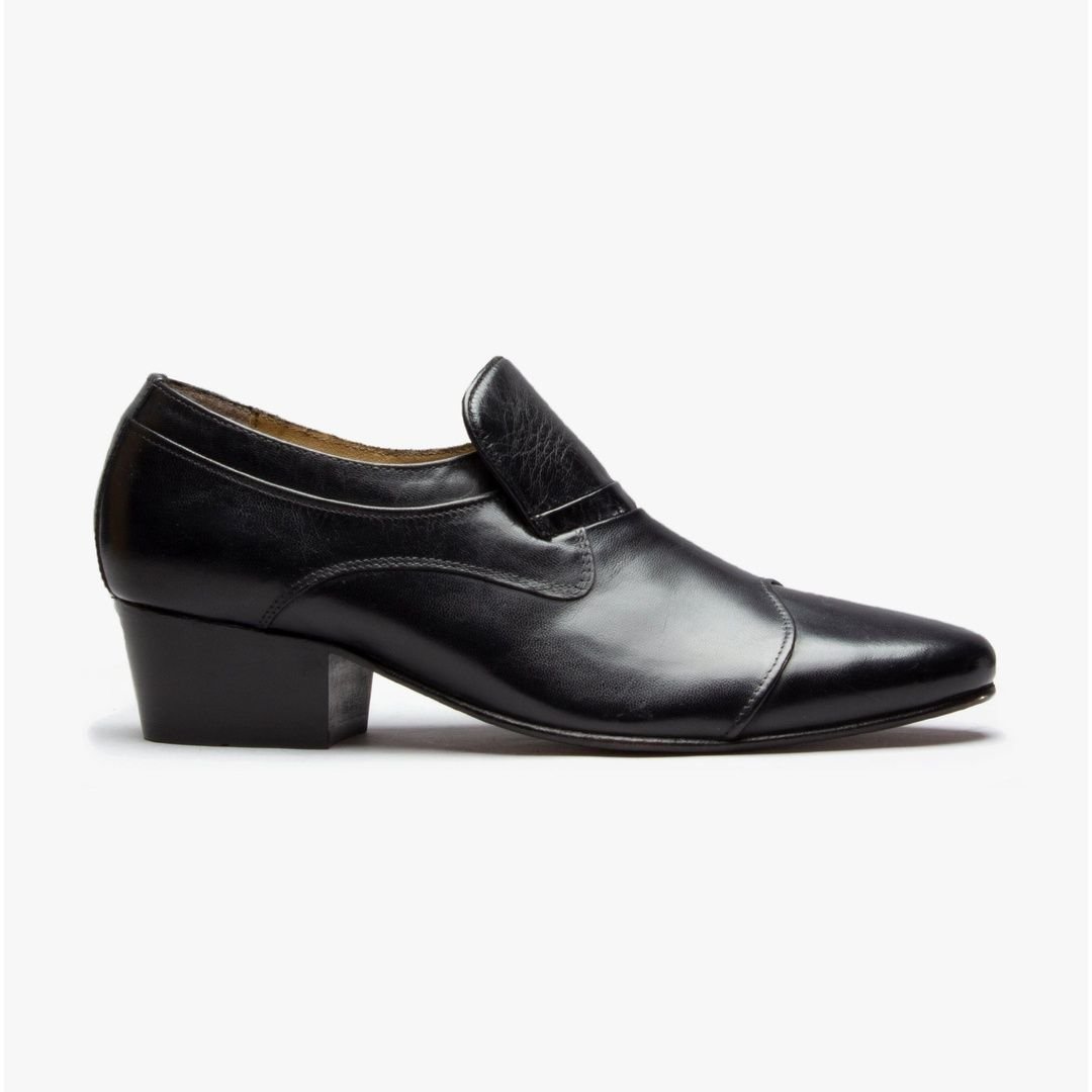 Club Cubano Club Cubano Men's Carluccio Slip On Cuban Heel Low Top Leather Shoes in Black - 4