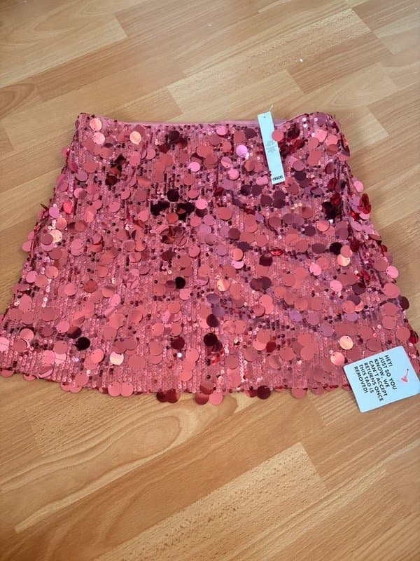 ASOS ASOS design pink sequin skirt size 14 BNWT