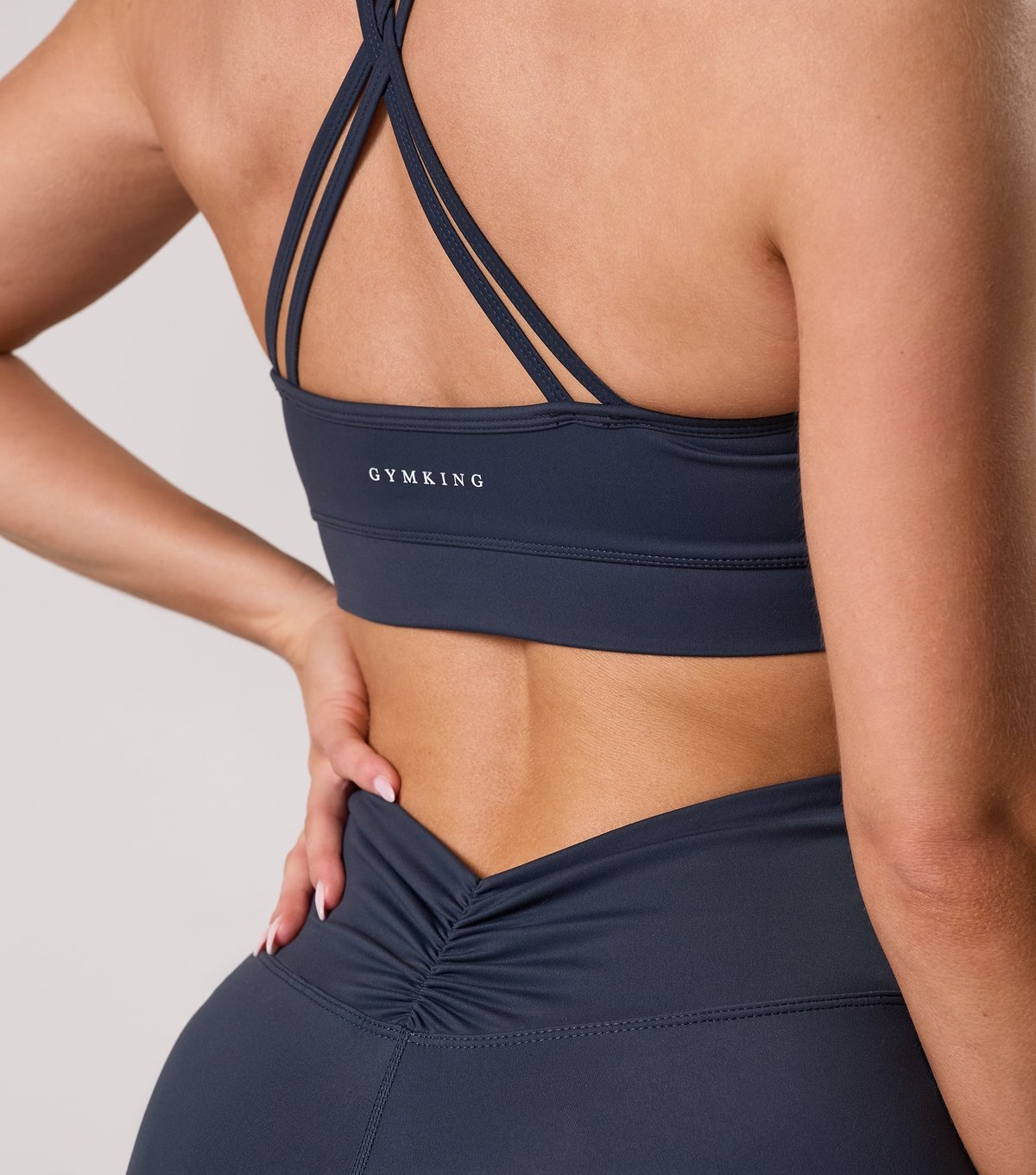 Gym King Women's Dark Blue 365 Logo Print Sports Bra Gym King New Look - 3