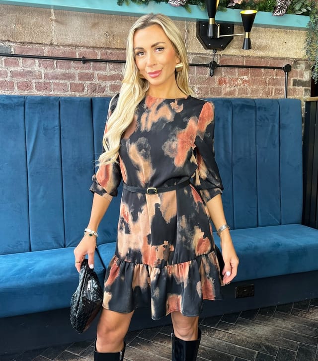 AX Paris Women's Black Printed Frill Hem Mini Dress AX Paris New Look - 2