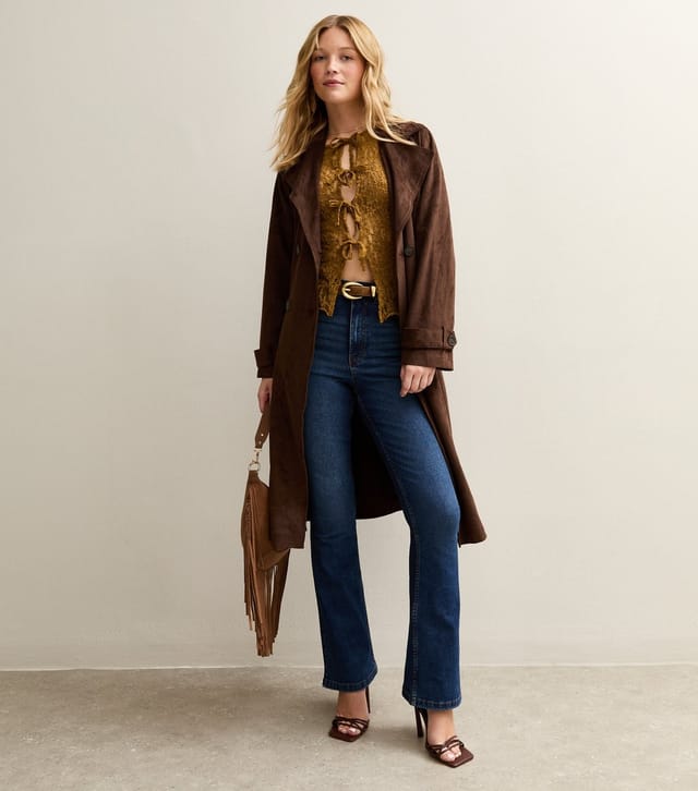 New Look Women's Brown Lace Tie Front Long Sleeve Top New Look - 3