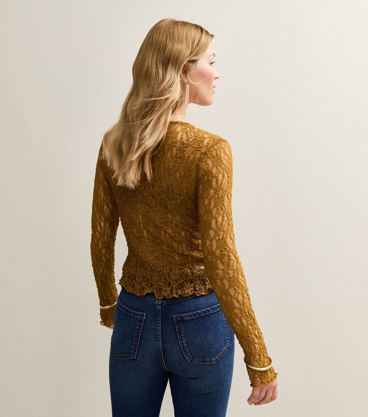New Look Women's Brown Lace Tie Front Long Sleeve Top New Look - 4