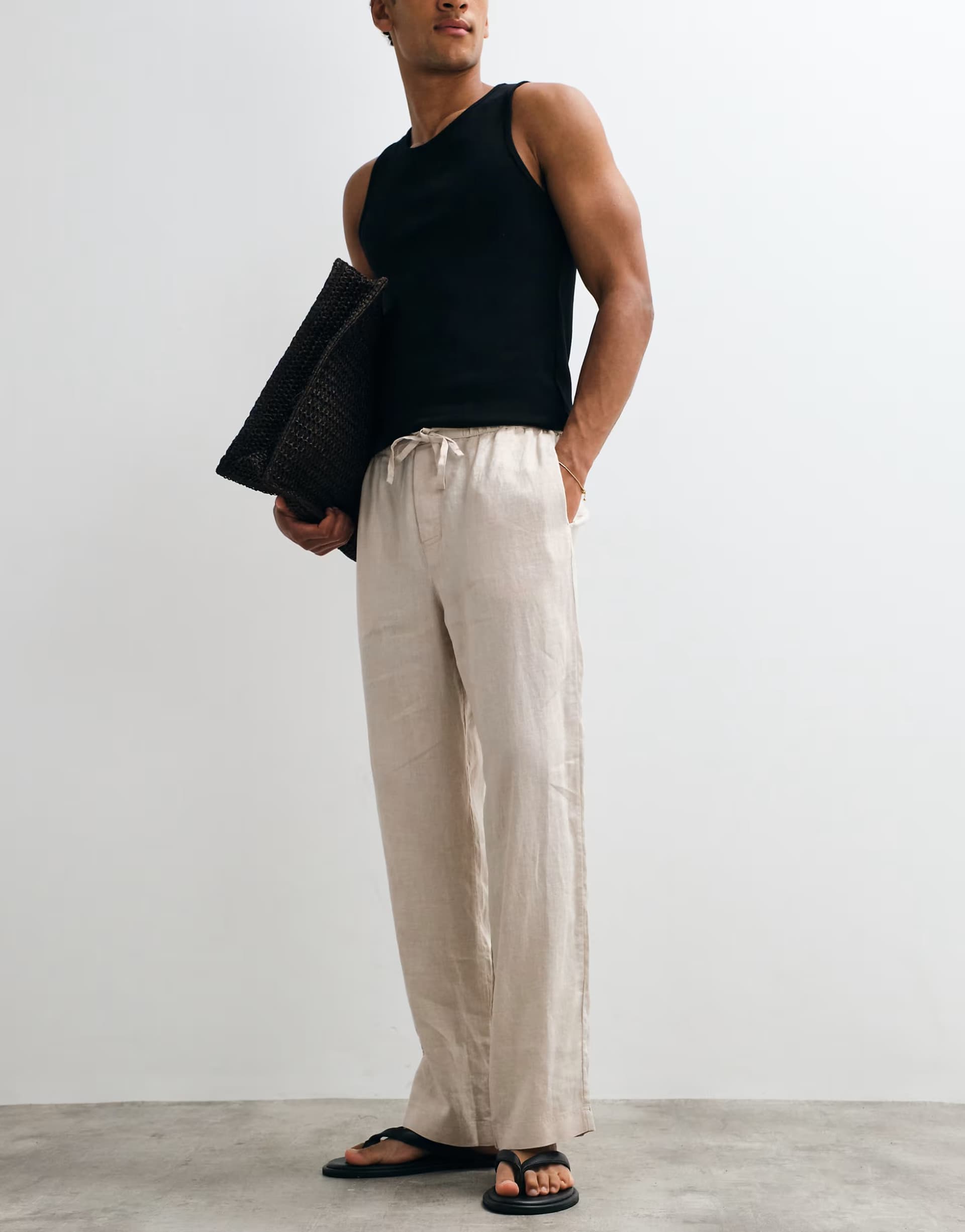 ASOS ARKET pure linen trouser in off white