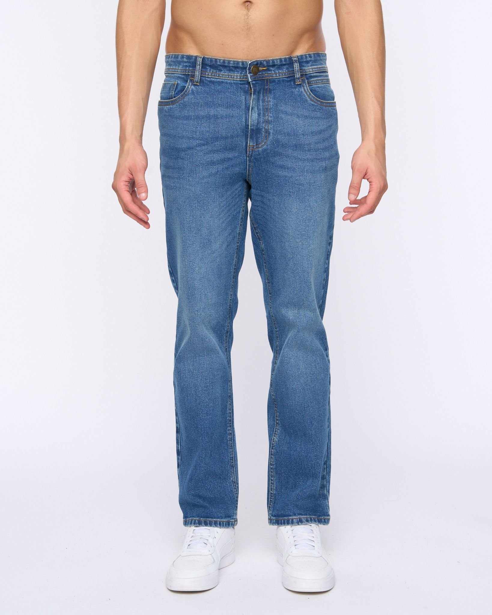 Duck&Cover Duck&Cover Hydras Men's Straight Leg Slim-Fit Modern Jeans in Mid Blue - 4