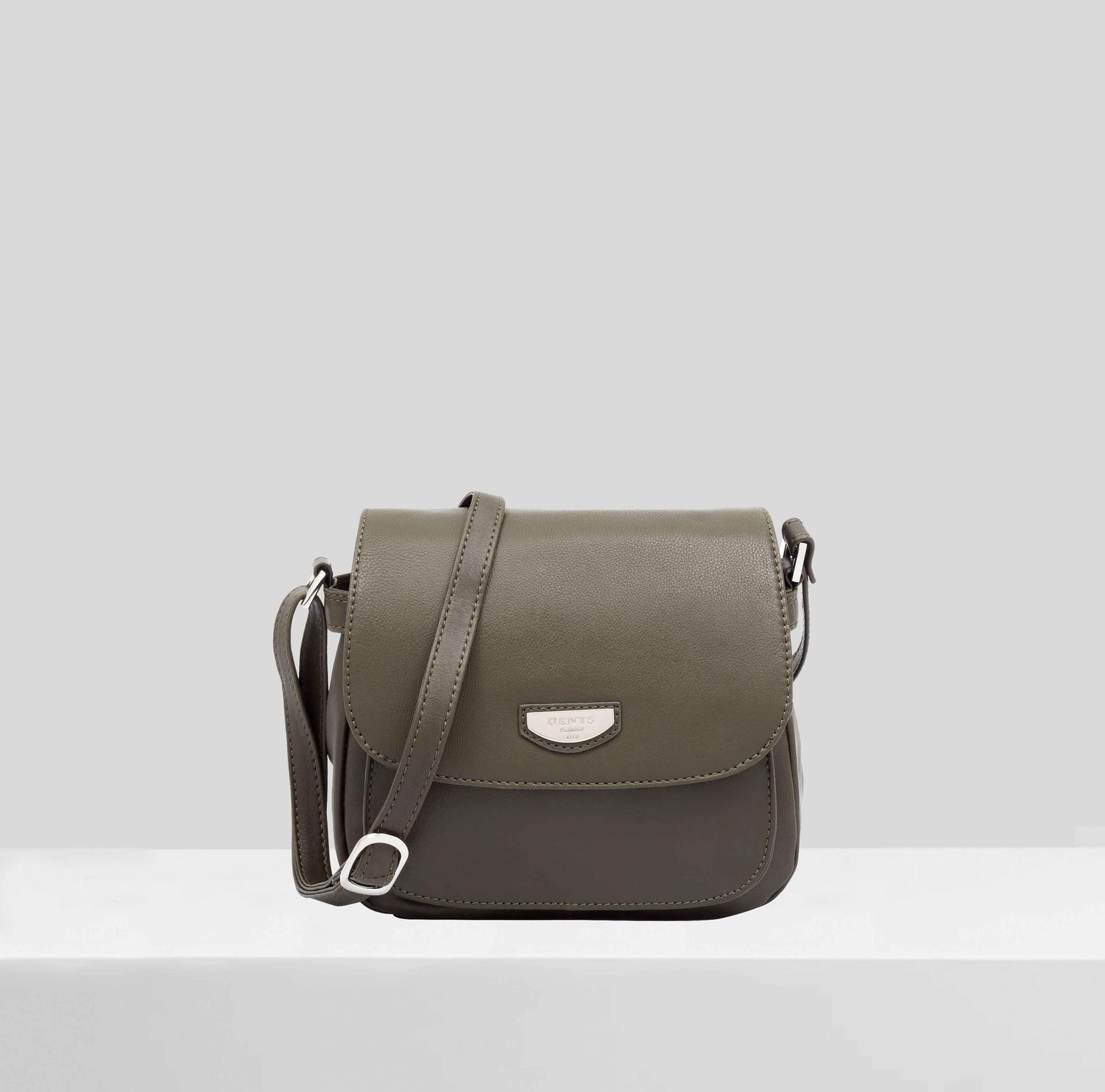 Dents Dents Women's Zinnia Leather CrossBody Bag in Olive