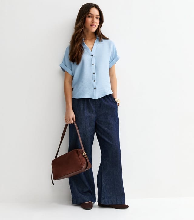 New Look Women's Petite Blue Short Sleeve Shirt New Look - 2