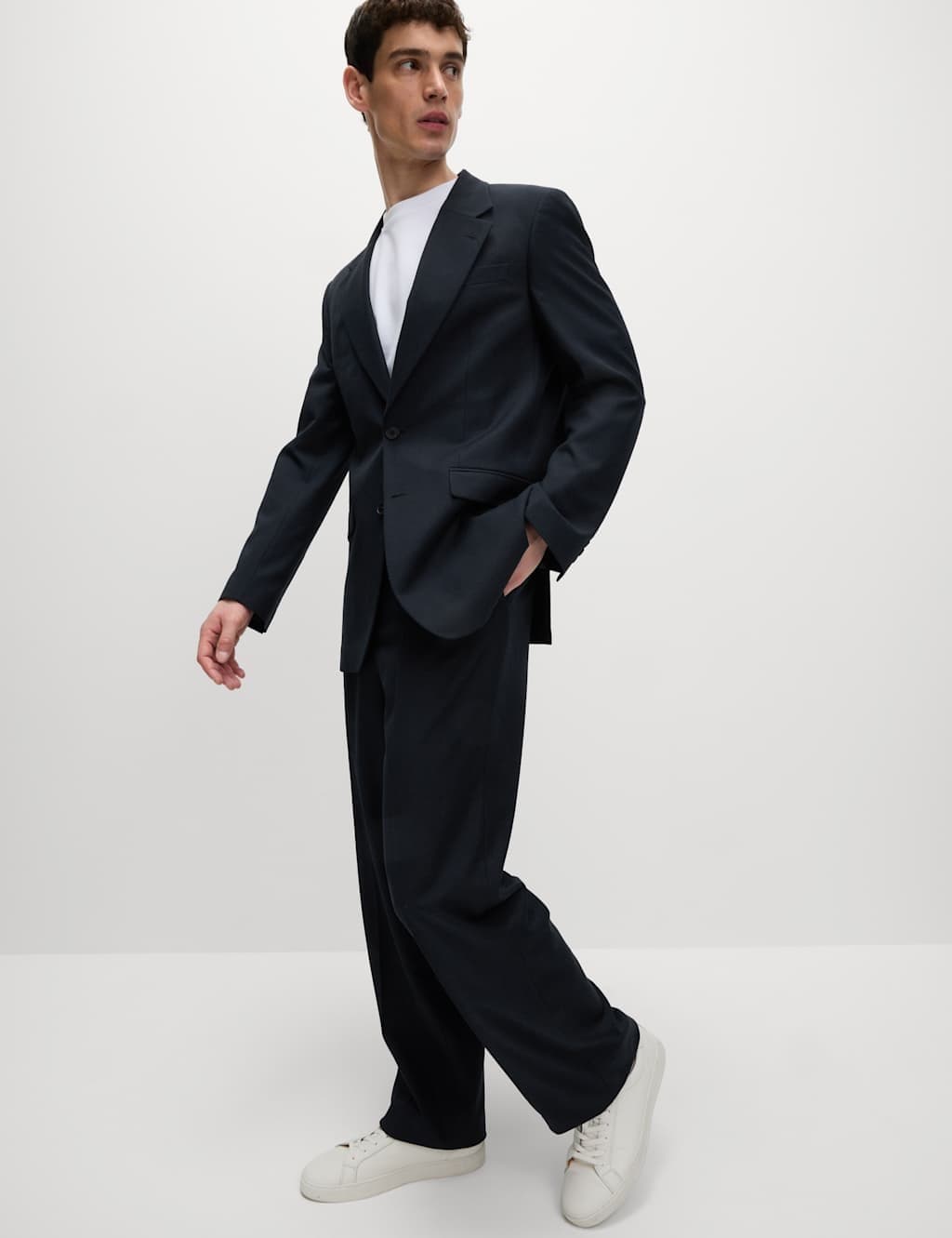 Marks & Spencer M&S Relaxed Fit Stretch Ultimate Suit Trousers Navy
