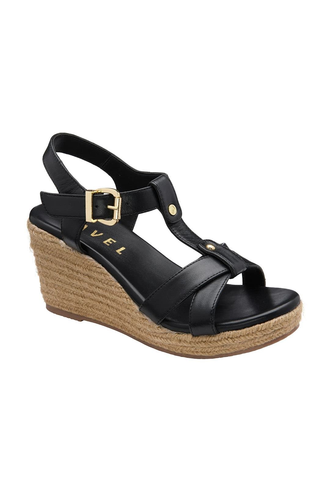 Ravel Ravel Women's 'Elling' Leather Wedge Sandals in Black