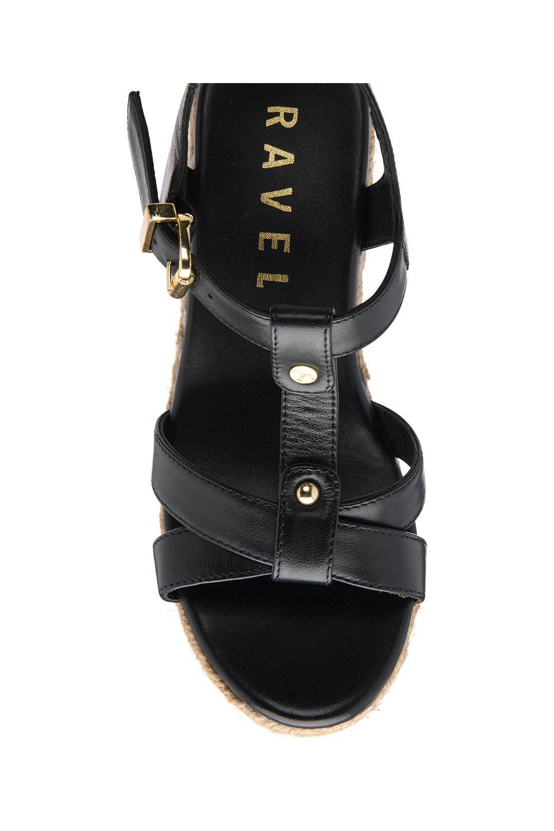 Ravel Ravel Women's 'Elling' Leather Wedge Sandals in Black - 4