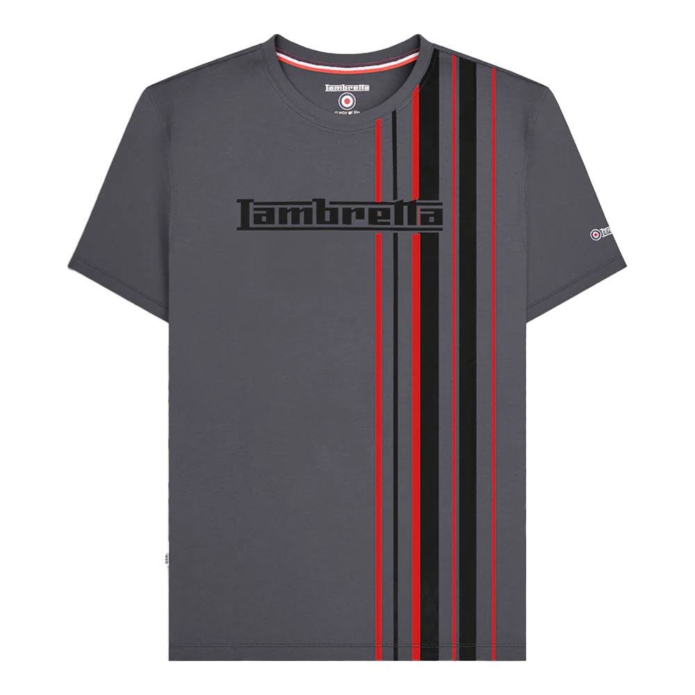 Lambretta Lambretta Men's Racing Stripe T-Shirt in Dark Grey - 4