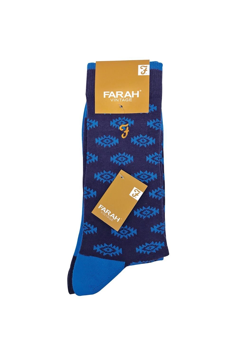 Farah FARAH Men's 2 Pack Retro Cotton Rich Luxury Formal Dress Socks in Purple - 2