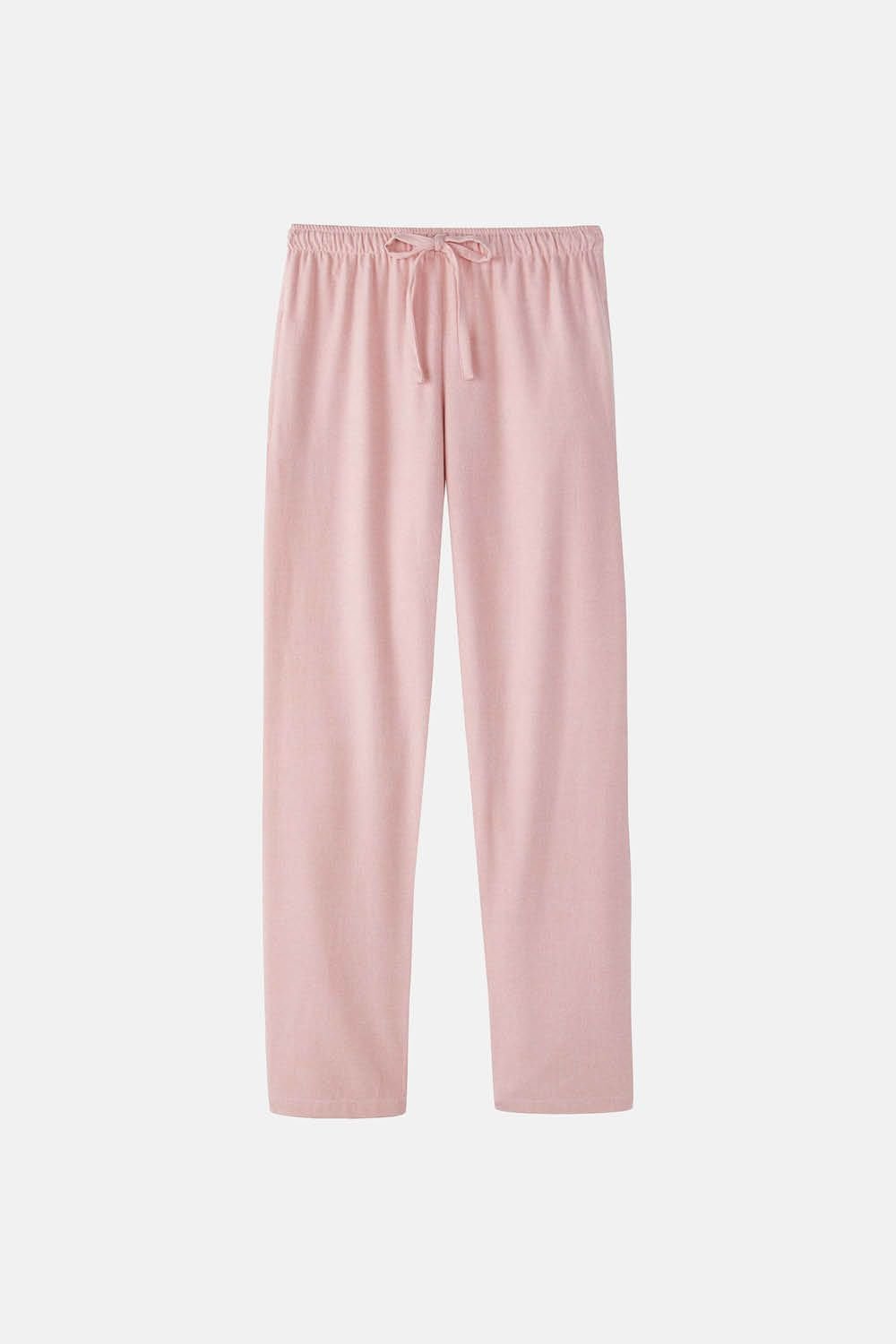 British Boxers British Boxers Women's Powder Pink 'Herringbone' Brushed Cotton Pyjama Set in Light Pink - 3