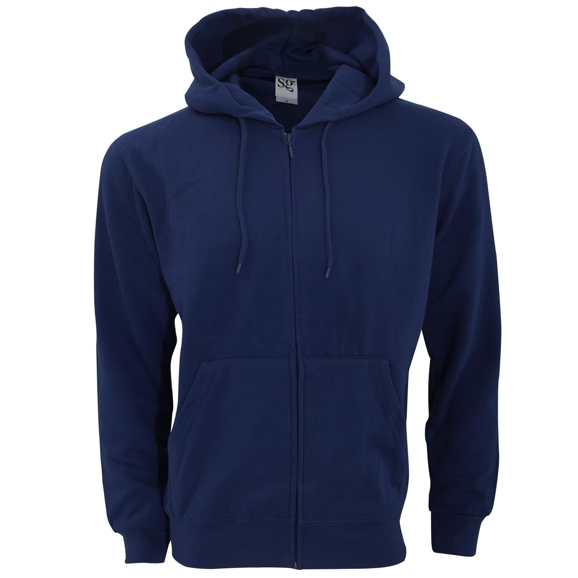 SG SG Men's Plain Full Zip Hooded Sweatshirt in Navy
