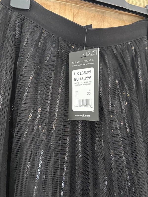New Look New look size 8 sequin tulle midi skirt