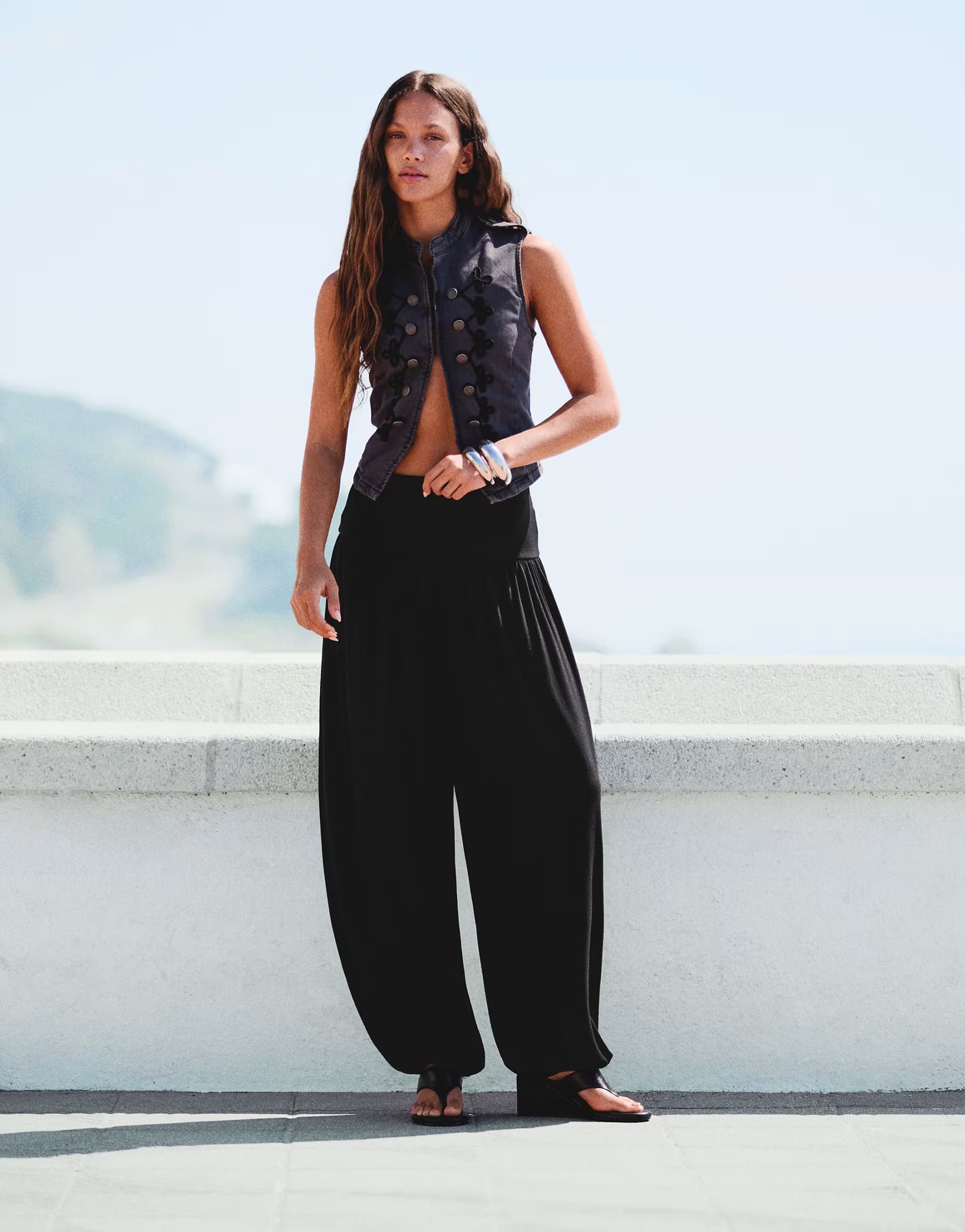 ASOS ASOS Black Balloon Trousers with Cummerbund