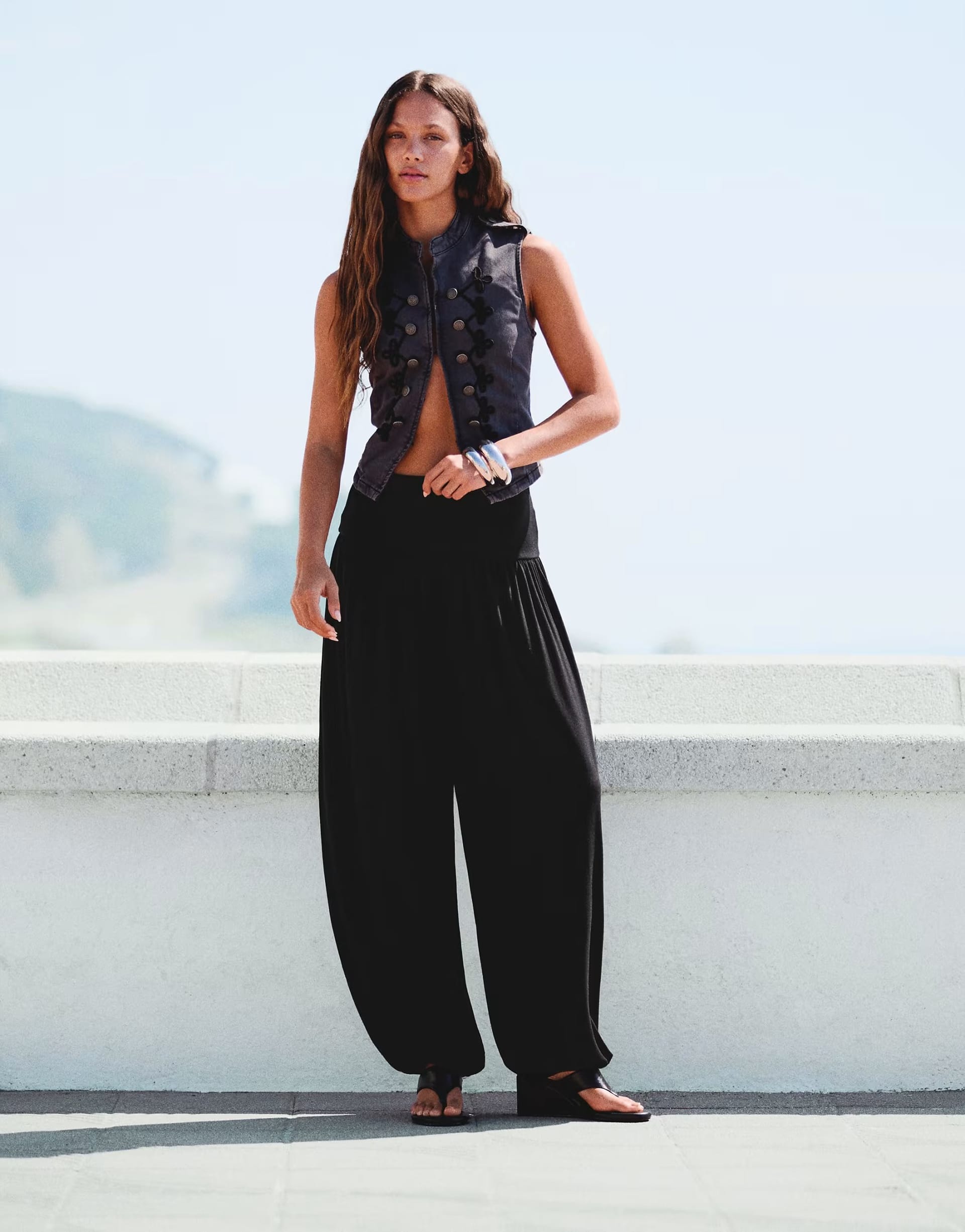 ASOS Black Balloon Trousers with Cummerbund