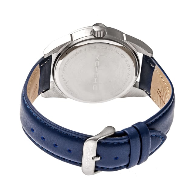 Morphic Morphic Men's M63 Series Leather-Band Watch w/Date in Blue - 2