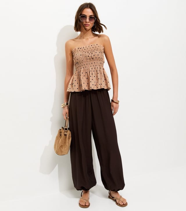 New Look Women's Brown Spot Print Square Neck Cami Top New Look - 3