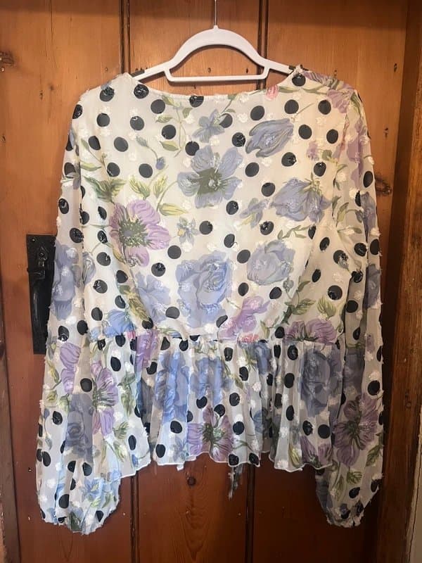 ASOS Design Floral polka dot blouse