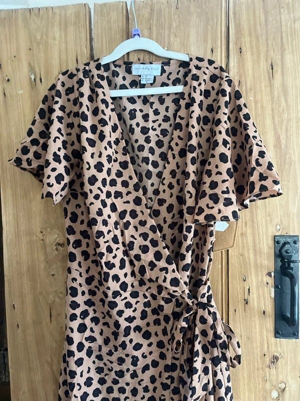 Never Fully Dressed Never fully dressed leopard wrap dress size 10