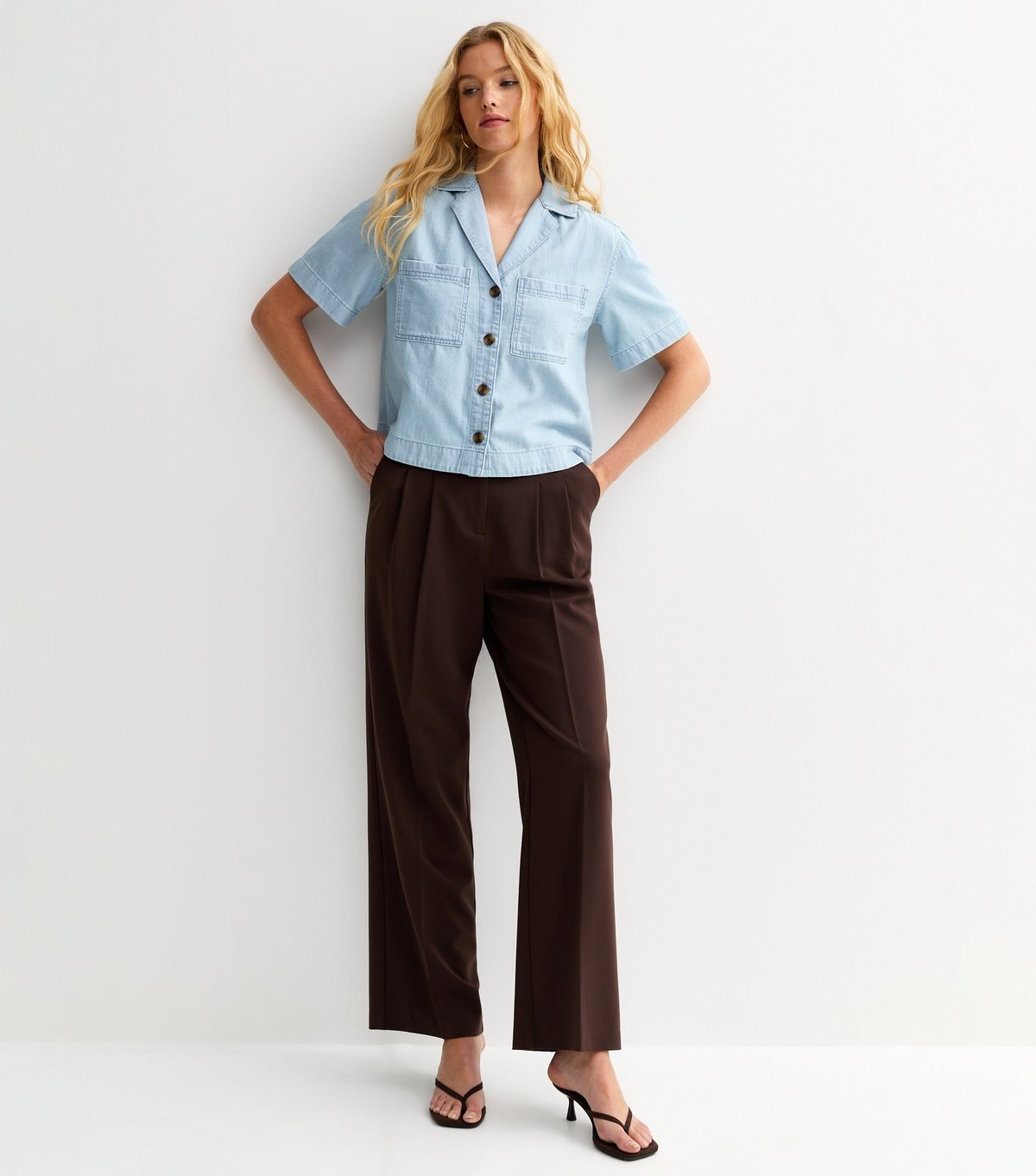 New Look Light Blue Short Sleeve Boxy Shirt New Look - 3