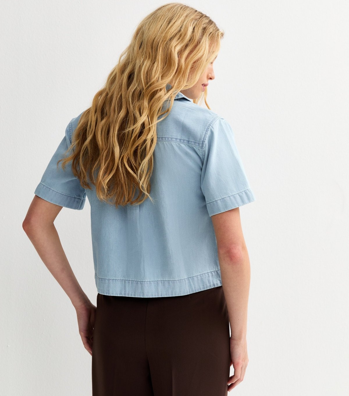 New Look Light Blue Short Sleeve Boxy Shirt New Look - 4