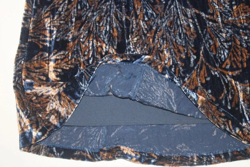 White Stuff White Stuff Navy Gold Velvet Skirt UK 10 Luxe Pleated A-Line Viscose Stunning - 1