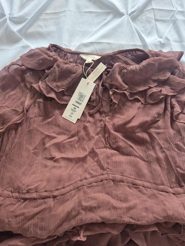 M&S Per Una Truffle 100% Cupro Maxi UK 16