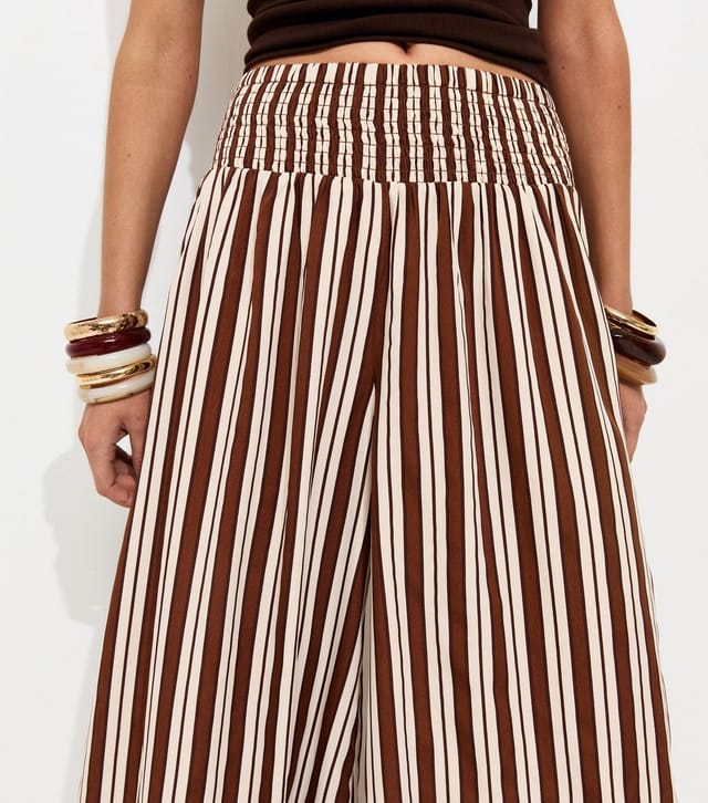 New Look Women's Cream Crepe Striped Palazzo Trousers New Look - 2
