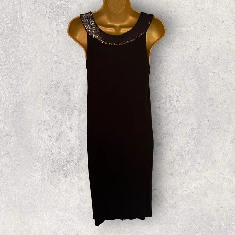Fenn Wright Manson Fenn Wright Manson Womens Black Sequin Neck Sleeveless Dress UK 8
