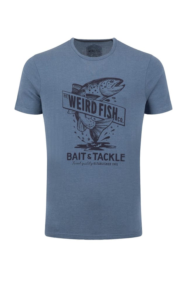 Weird Fish Weird Fish Men's Leaping Fish Front Print Graphic T-Shirt in Blue - 2