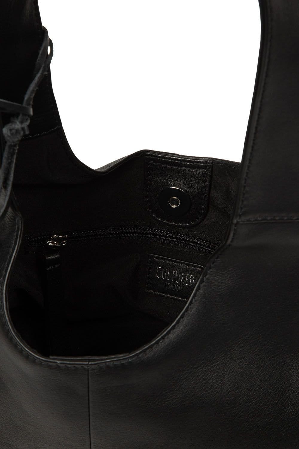 Cultured London Cultured London Women's 'Phoenix' Leather Grab Bag in Black - 4