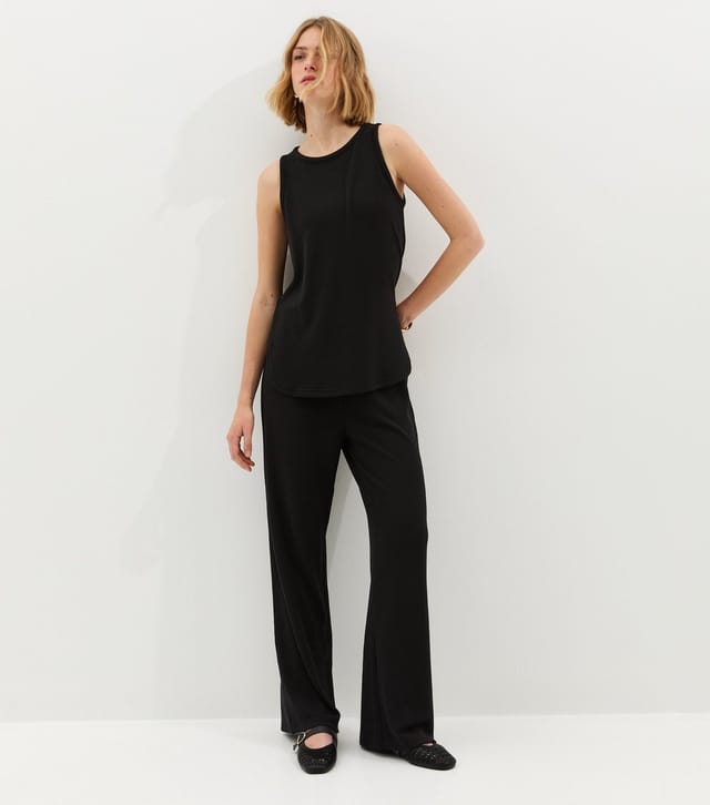 New Look Women's Black Textured Wide Leg Trouser New Look - 2