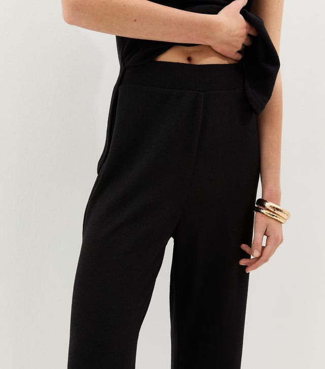 New Look Women's Black Textured Wide Leg Trouser New Look - 3