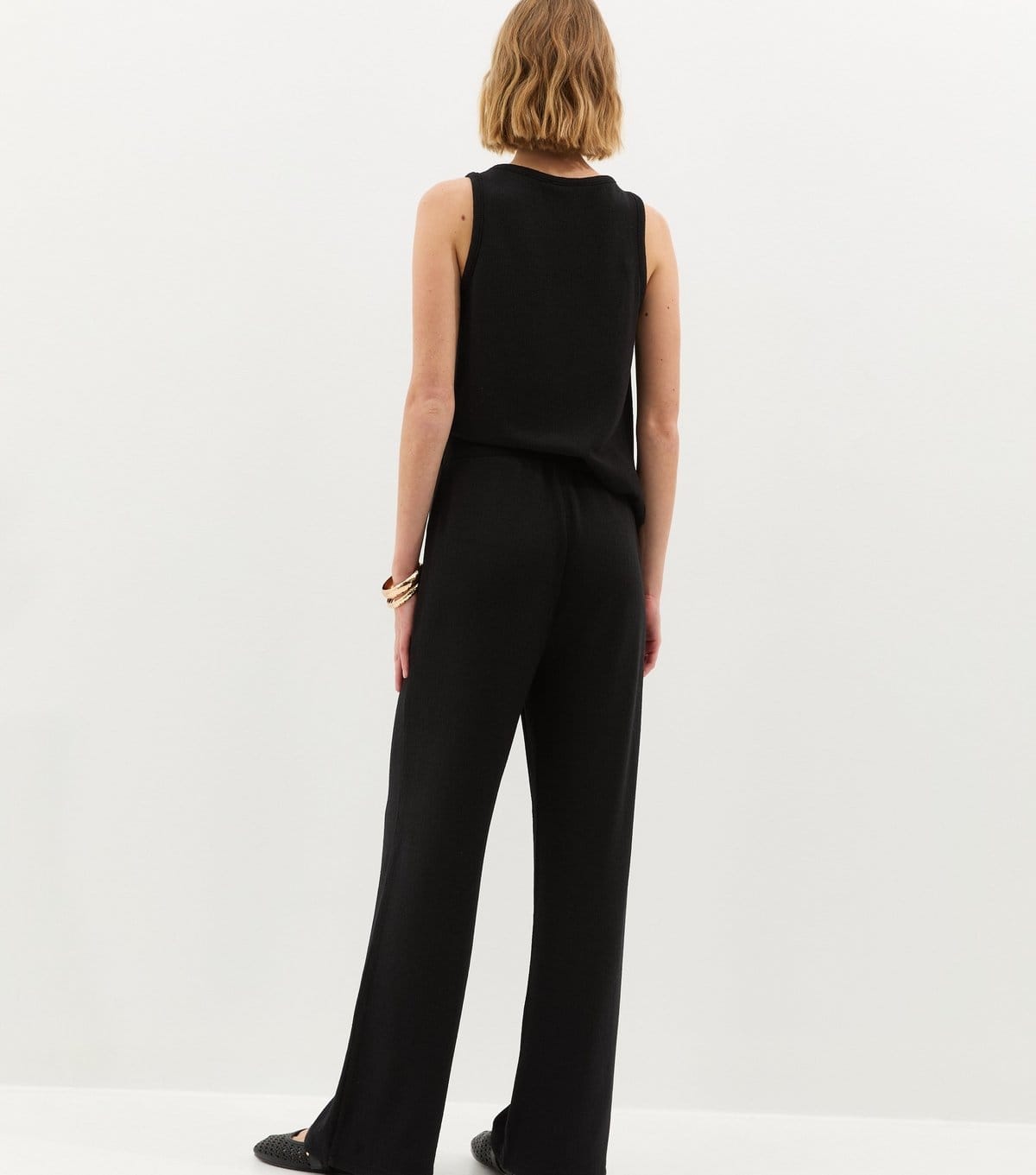 New Look Women's Black Textured Wide Leg Trouser New Look - 4