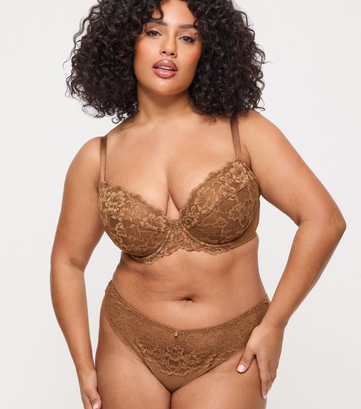Ann Summers Women's Tan Lace Plunge Bra Ann Summers New Look