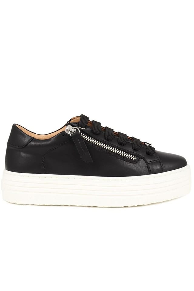 Jones Bootmaker Jones Bootmaker Women's Amaliada Leather Platform Trainers in Black - 2