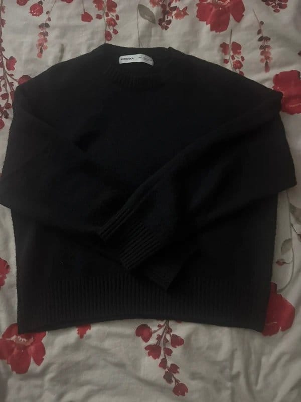 Bershka Black Wool Knit Blend Sweater