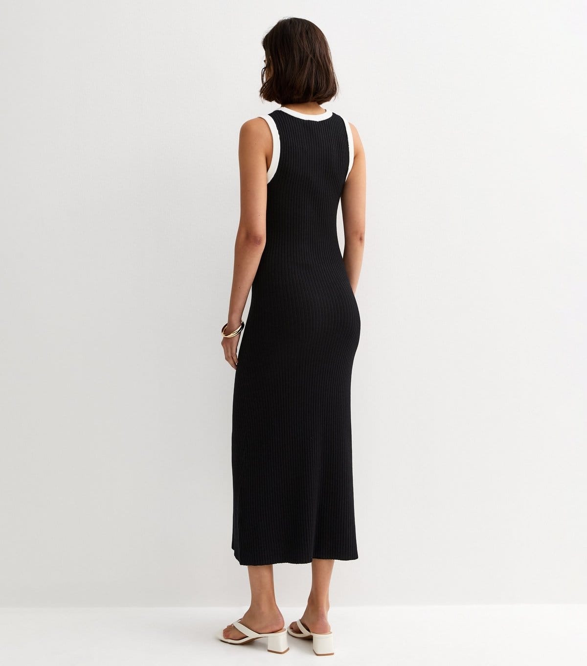 New Look Women's Black Contrast Tipping Midi Dress New Look - 4