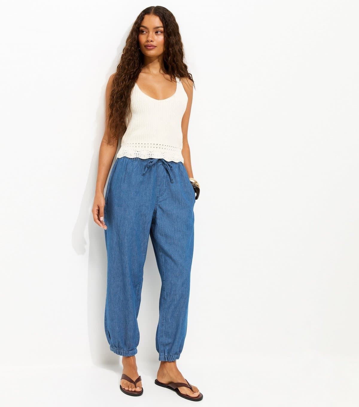 New Look New Look Blue Twill Cargo Trousers for Petite Women
