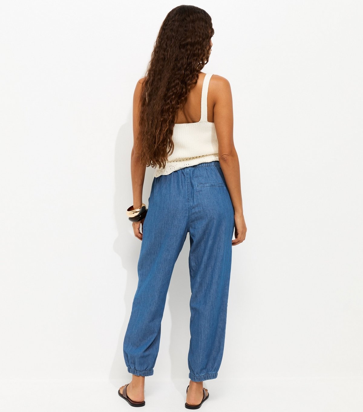 New Look Women's Petite Blue Cuffed Twill Cargo Trousers New Look - 4