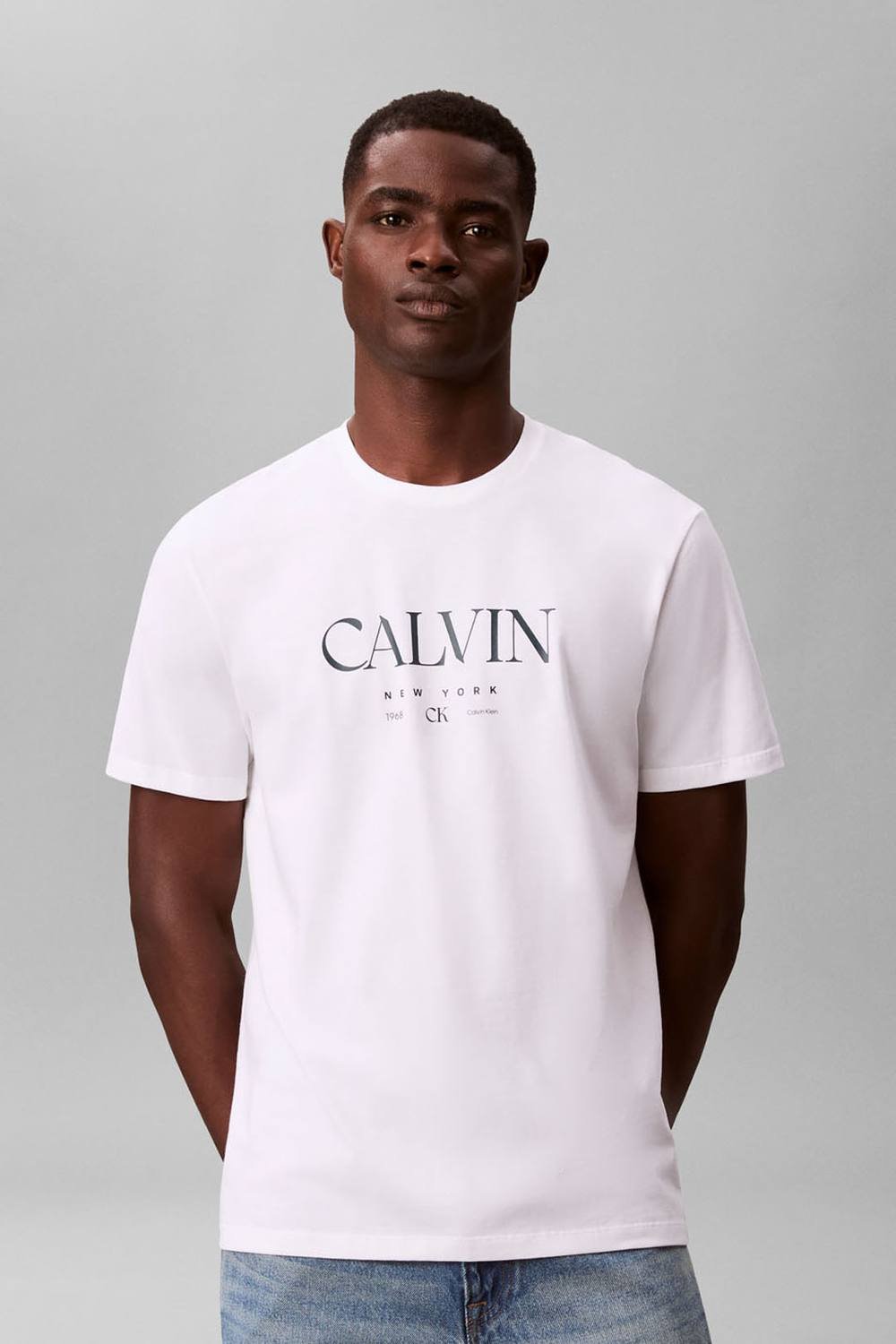 Calvin Klein Calvin Klein Men's SS 20S Ln Calvin Graphic Tee Brilliant White - 2