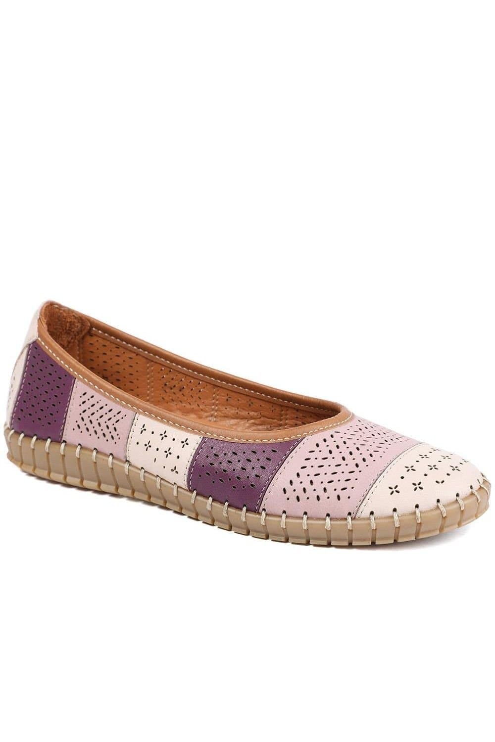 Bellissimo Bellissimo Lilac Leather Laser Cut Pumps
