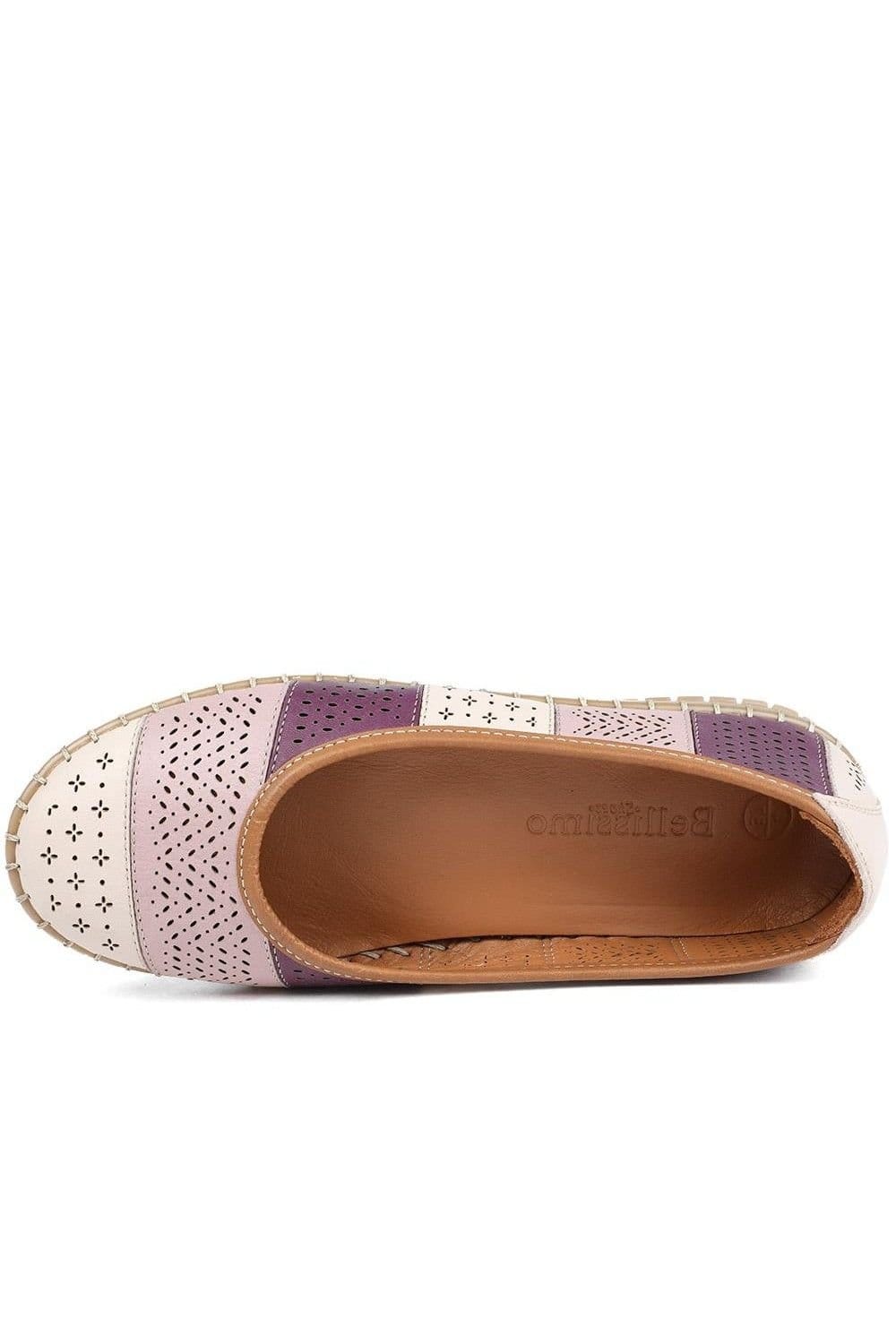 Bellissimo Bellissimo Women's Leather Laser Cut Pumps in Lilac - 4