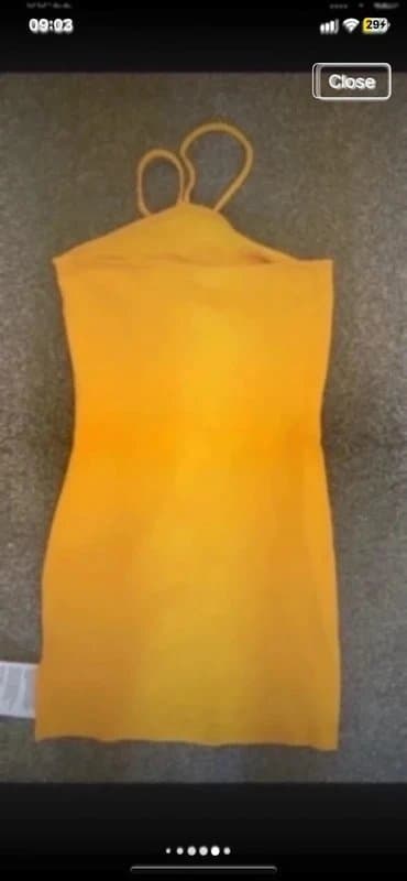 ASOS Design asos design petite orange ribbed halter neck bodycon dress sz 10 bnwt y2k