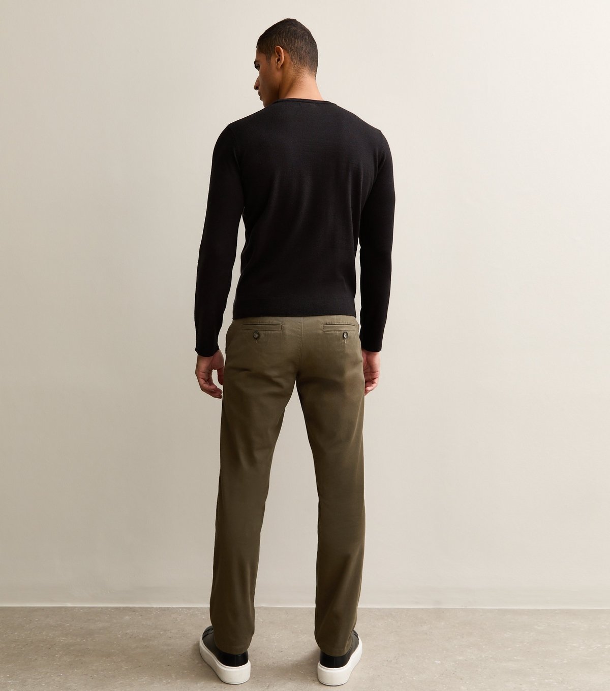 New Look Men's Dark Khaki Slim Chino Trousers New Look - 4