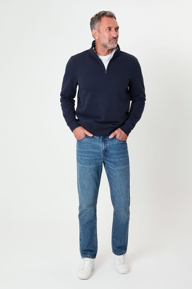 Saltwell Saltwell Men's Quarter Zip Sweatshirt in Navy - 3
