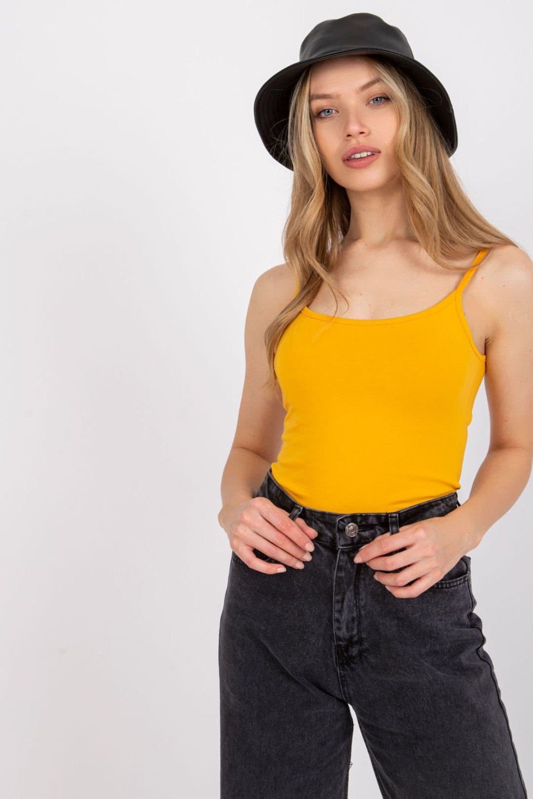 Love Lace Love Lace Women's Classic Strapy Round Neck Top in Yellow