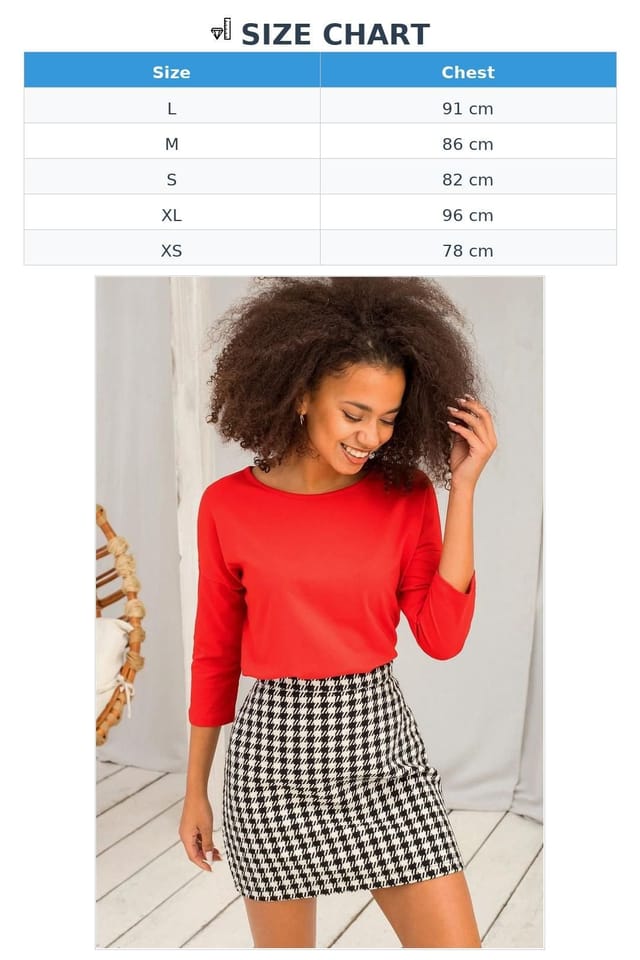 Love Lace Love Lace Women's Everyday Simple 3/4 Sleeve Blouse Style 163374 in Red - 3